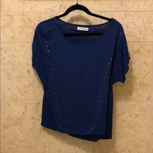 Blue Top with Gold studs